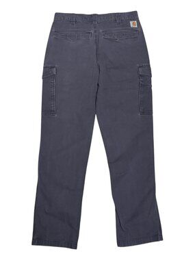 CARHARTT Relaxed Fit Gray Straight Leg Canvas Cargo Work Pants Mens 31x34